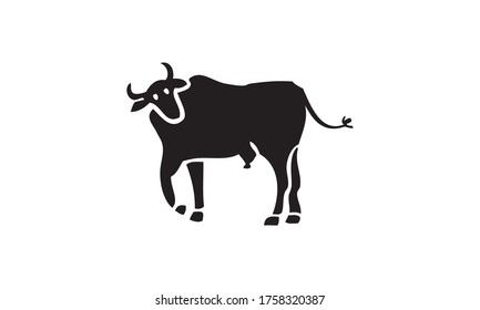 Taurus Bull Symbol Logo einzeln auf weißem Hintergrund Symbol Vektorgrafik schwarz Stil Zodiac Zeichen Vintage Design 

