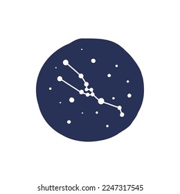 taurus constellation doodle icon, vector illustration