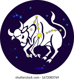 Taurus constellation. Horoscope. Astrology.Night sky