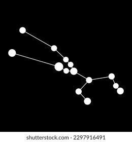Taurus constellation map. Vector illustration.
