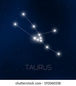 Taurus constellation in night sky