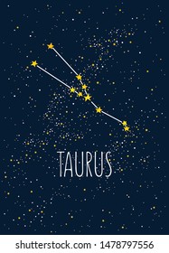 Taurus constellation on the night stars sky