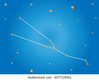 Estrellas de la constelación de Taurus en el espacio exterior. Constelación de las Estrellas de Signo Zodiaco Taurus. Ilustración del vector