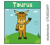 Taurus cute zodiac vector illustration