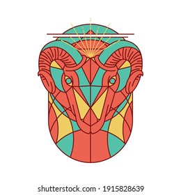 Taurus deer sheep zodiac line graphic illustration vector art t-shirt design