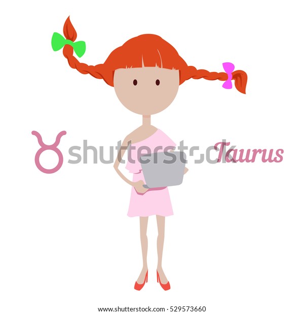 Taurus Girl Signs Zodiac Girl Notebook Stock Vector Royalty Free