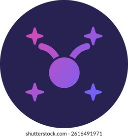 Taurus Glyph Circle Gradient Icon