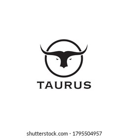 Taurus head logo design vector template