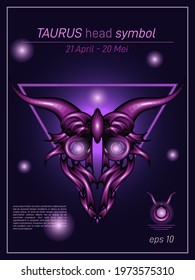 TAURUS HEAD SYMBOL vector art