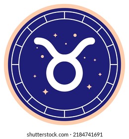 Signo del Horóscopo Taurus. Elemento redondo de la astrología esotérica para logotipo o icono. Elemento zodiaco para horóscopo y previsión astrológica.