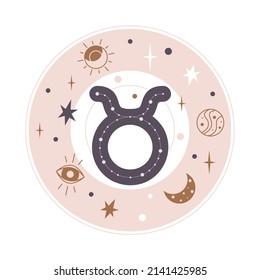 Taurus Horoscope sign vector - Zodiac astrology element. Esoteric symbol for logo or icon.