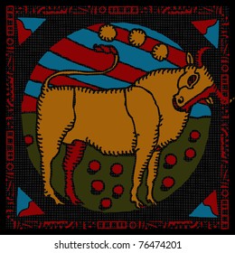 Taurus horoscope woodcut