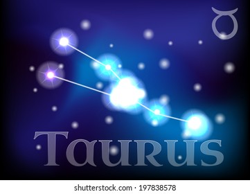 Taurus horoscope or zodiac or constellation vector illustration