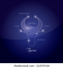 taurus horoscope zodiac sign vector illustration