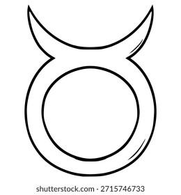 Icono de Tauro ilustración dibujado a mano Vector de contorno