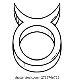 Taurus icon illustration hand drawn outline vector
