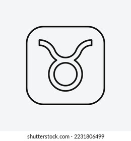 Taurus icon isolated on white background. Astrology symbol modern, simple, vector, icon for website design, mobile app, ui. Vector Illustration
