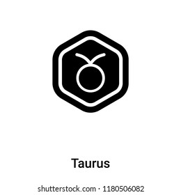 Taurus icon vector isolated on white background, logo concept of Taurus sign on transparent background, filled black symbol