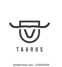  taurus line badge logo icon designs vector