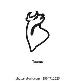 Taurus linear icon vector on white background. Black icon illustration