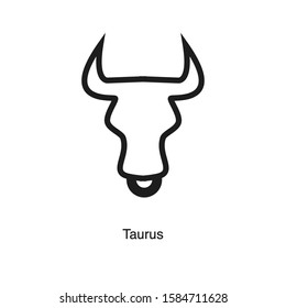 Taurus linear icon vector on white background. Black icon illustration