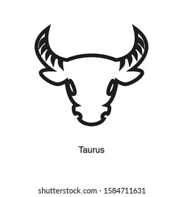 Taurus linear icon vector on white background. Black icon illustration