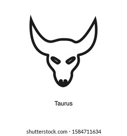Taurus linear icon vector on white background. Black icon illustration