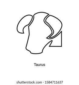 Taurus linear icon vector on white background. Black icon illustration