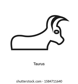 Taurus linear icon vector on white background. Black icon illustration