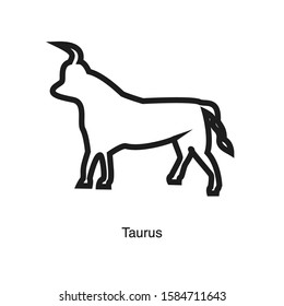 Taurus linear icon vector on white background. Black icon illustration