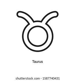 Taurus linear icon vector on white background. Black icon illustration