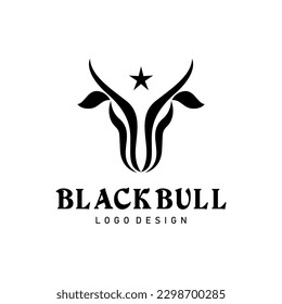 Taurus logo design inspiration, Simple Longhorn Bull Cow Cattle Head Toro Logo