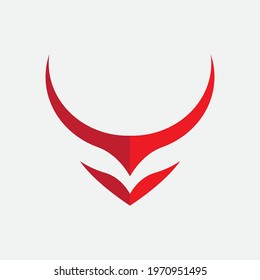 Taurus Logo Template, Red Bull Taurus Logo Template vector icon illustration