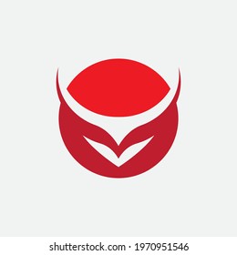 Taurus Logo Template, Red Bull Taurus Logo Template vector icon illustration