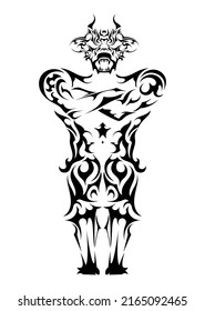 taurus man abstract horns and hooves tattoo symbol sticker celtic design