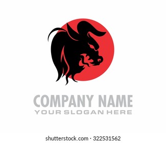 taurus minotaur bull ox wildebeest silhouette vector 1