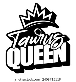 taurus queen black vector graphic design and cut file