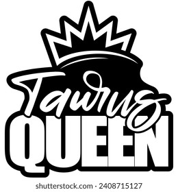 taurus queen black vector graphic design and cut file