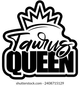 taurus queen black vector graphic design and cut file