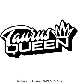 taurus queen black vector graphic design and cut file