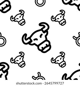 taurus seamless pattern with line style