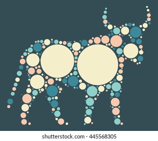 taurus shape vector design by color point