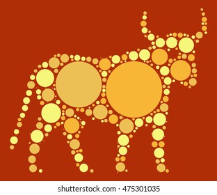 taurus shape vector design by color point