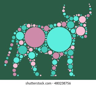 taurus shape vector design by color point