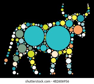 taurus shape vector design by color point