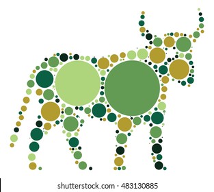 taurus shape vector design by color point