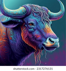 Signo de Taurus en ilustraciones coloridas