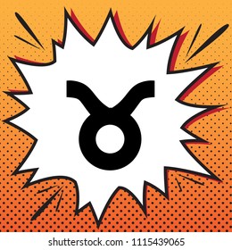 Taurus sign illustration. Vector. Comics style icon on pop-art background.