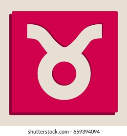 Taurus sign illustration. Vector. Grayscale version of Popart-style icon.