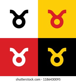 Taurus sign illustration. Vector. Icons of german flag on corresponding colors as background.